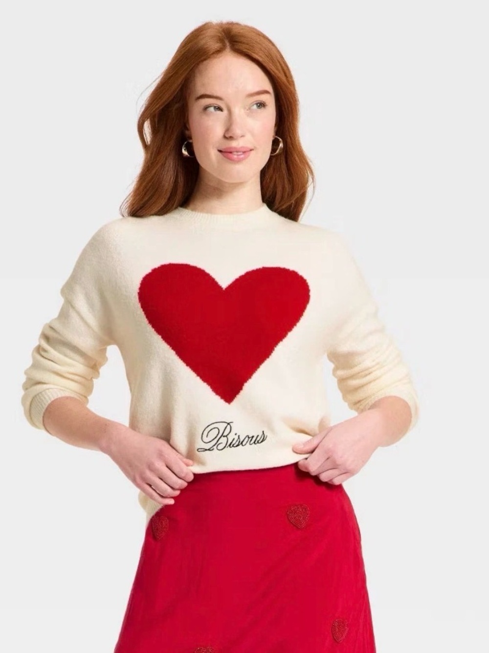 A New Day Womens Valentine Pullover Heart Sweater Size M